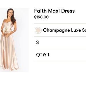 bridesmaid dress new with tags- color is a champagne and it is beautiful!